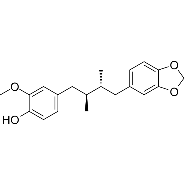 Macelignan(Synonyms: 安五脂素; (+)-Anwulignan;  Anwuligan)