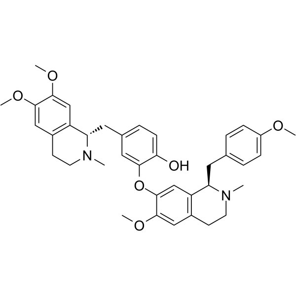 Neferine(Synonyms: 甲基莲心碱; (-)-Neferine)