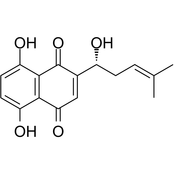 Shikonin(Synonyms: 紫草素; C.I. 75535;  Isoarnebin 4)