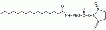 Palmitic acid PEG NHS           Cat. No. PG2-PANS-3k     3400 Da    100 mg